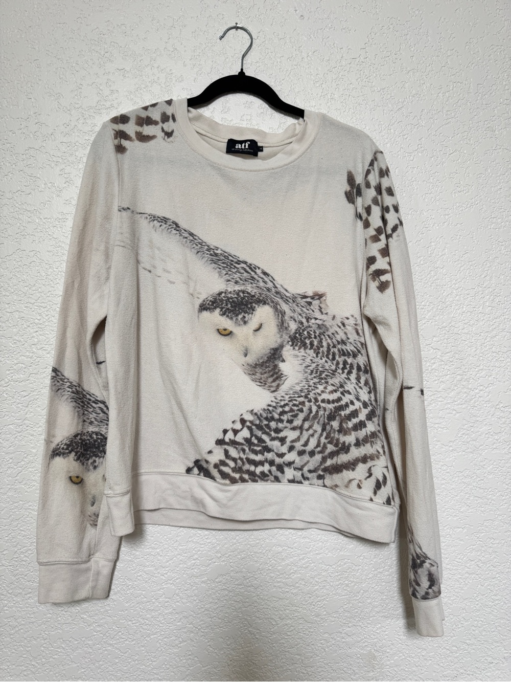 All Things Fabulous Cream Snowy Owl Crewneck Sweatshirt